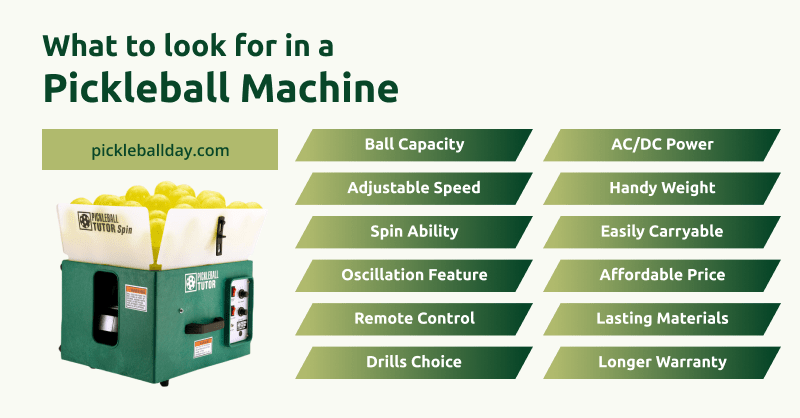 12 features of a pickleball machine