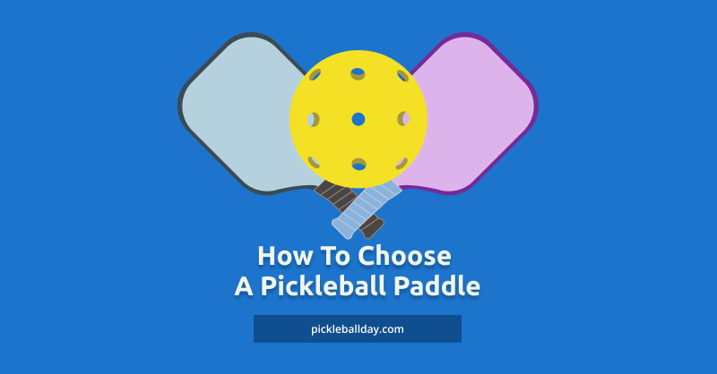 a blue and a purple pickleball paddle with yellow ball