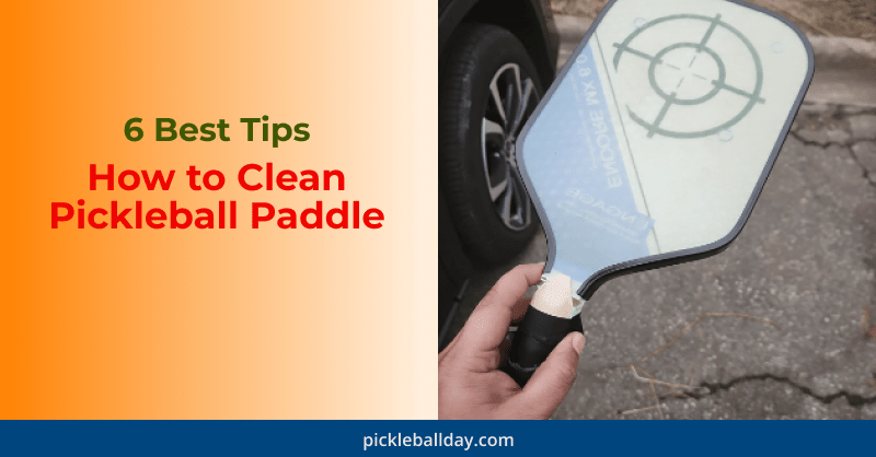 a pickleball player is cleaning a paddle