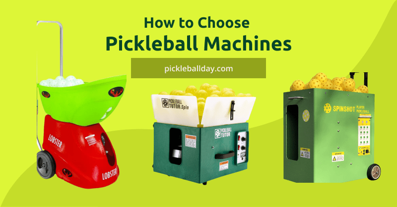 three different brands' pickleball machines